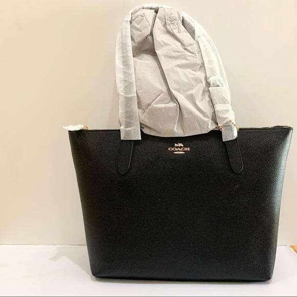 Coach Zip Top Tote Shoulder Bag Black - Picture 11 of 13